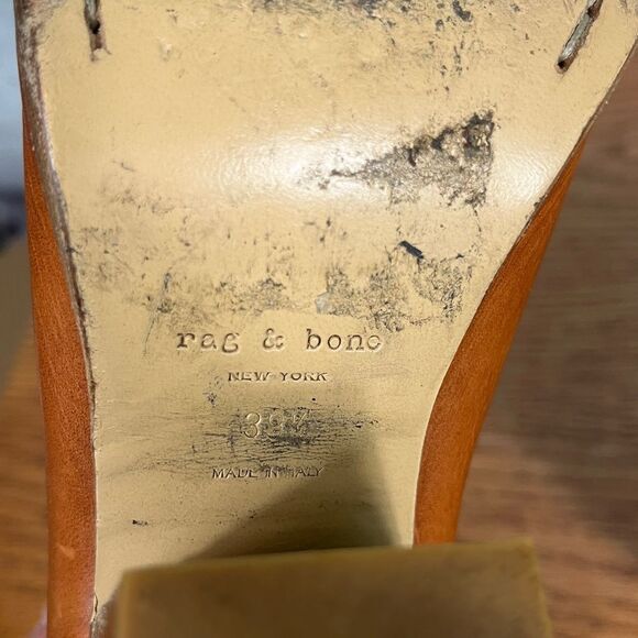 Rag & Bone Harrow Booties in Cognac color w/braided band 39.5 eu or 9.5 us - Picture 7 of 7